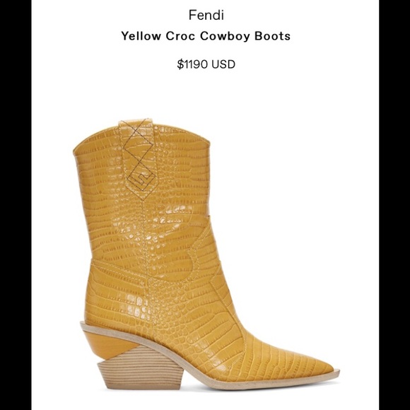 fendi cowboy boots yellow